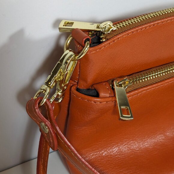 Divina Firenze Genuine Leather Crossbody Bag Made In Italy - Picture 9 of 14
